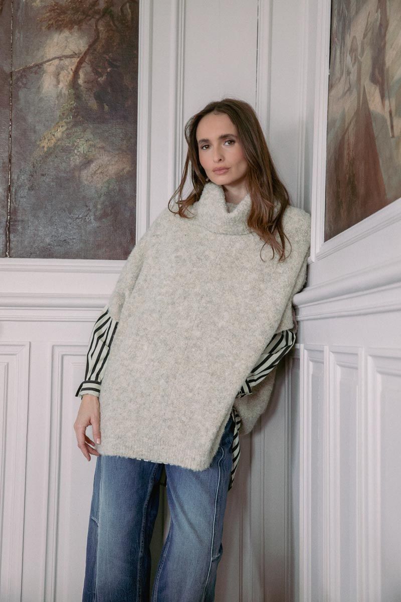 -Poncho LIROY Beige