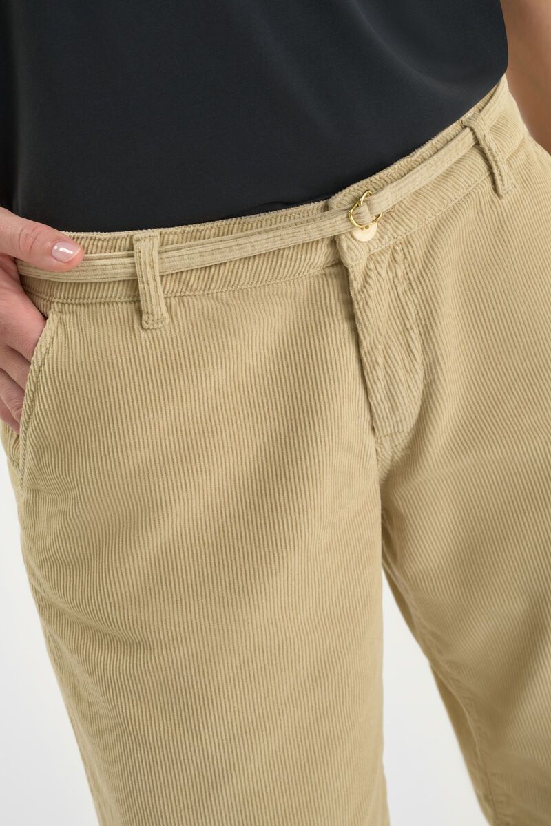 -Pantalón TAHIS Chino Ancho Beige